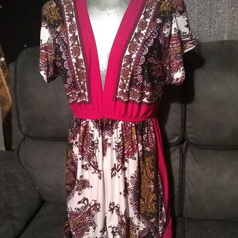 V neck mini dress